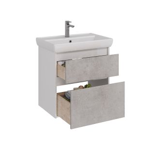 Тумба под раковину Lemark Combi LM03C70T-Beton 70 см белый глянец